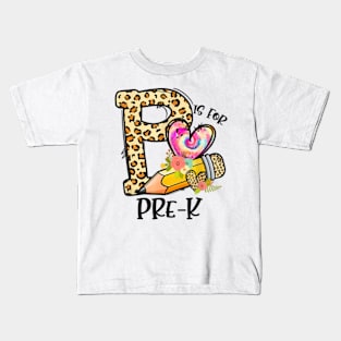 K Is For Pre-K Teacher Leopard First Day Of School Kids T-Shirt